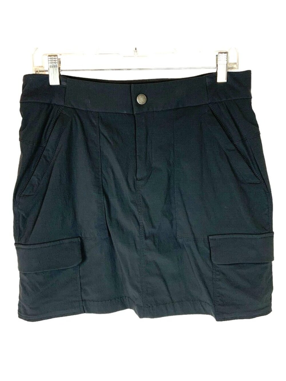 Athleta Trekkie 2.0 Cargo Skort Dark Gray Size 8 Lightweight Ripstop Nylon Blend